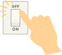 主電源のブレーカーをOFF