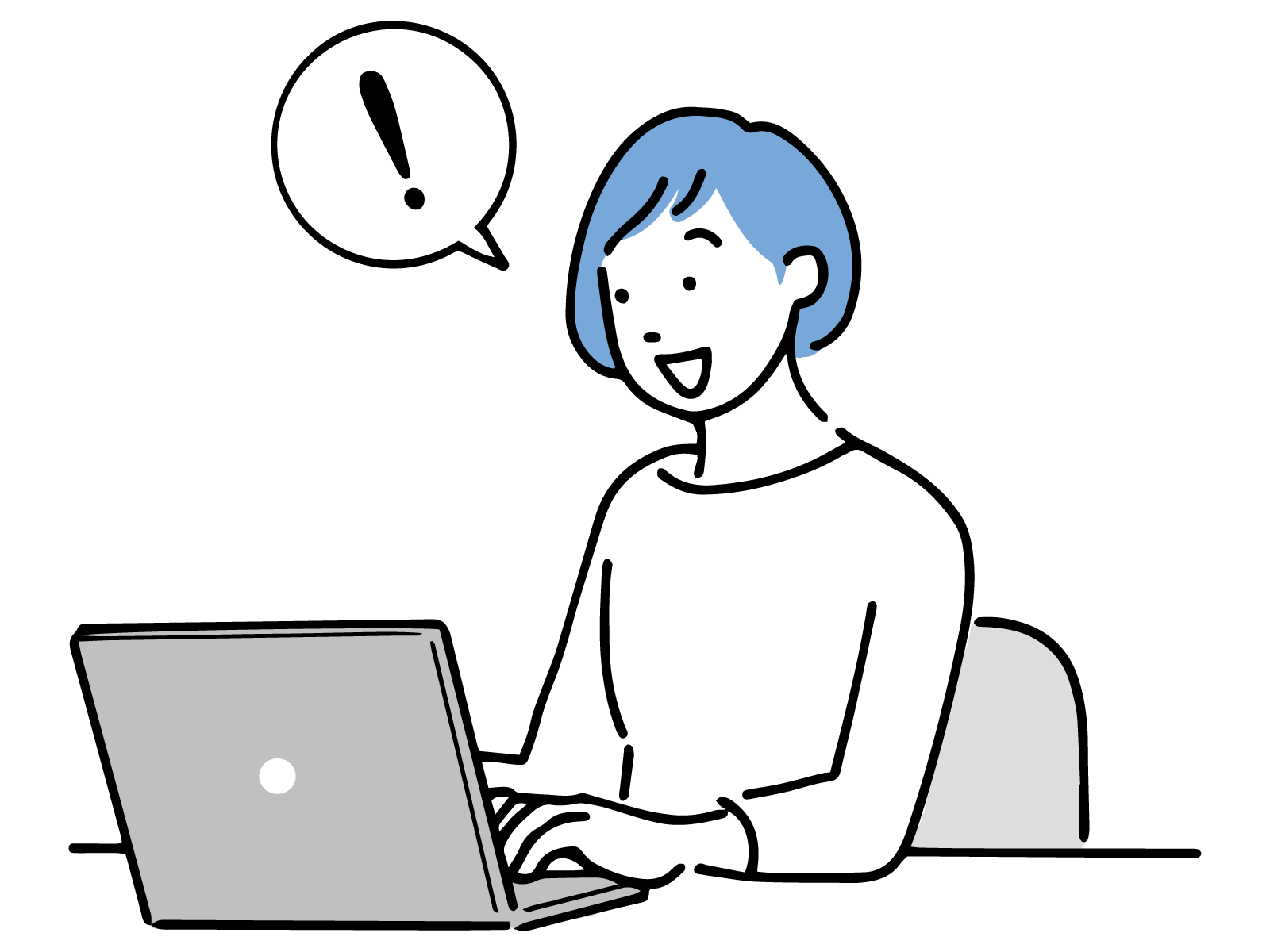！マーク　女性　イラスト