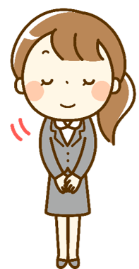 スーツ女性お辞儀　イラスト
